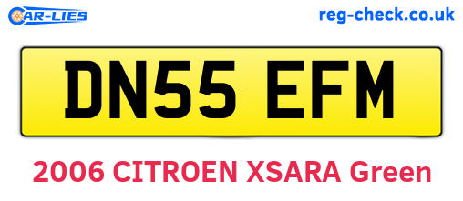 DN55EFM are the vehicle registration plates.