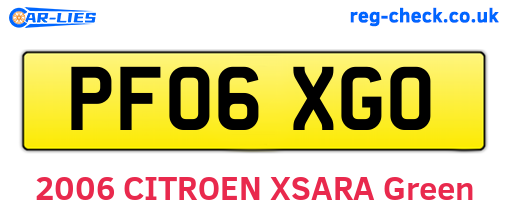 PF06XGO are the vehicle registration plates.