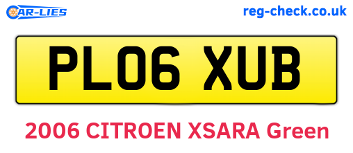 PL06XUB are the vehicle registration plates.