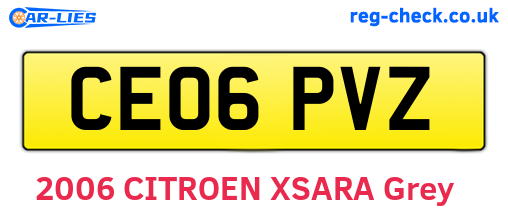 CE06PVZ are the vehicle registration plates.