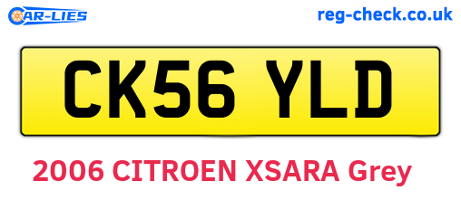 CK56YLD are the vehicle registration plates.