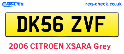 DK56ZVF are the vehicle registration plates.