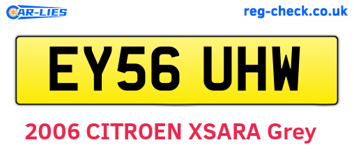 EY56UHW are the vehicle registration plates.