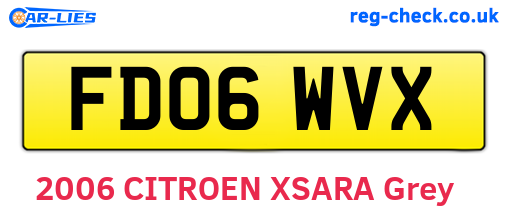 FD06WVX are the vehicle registration plates.