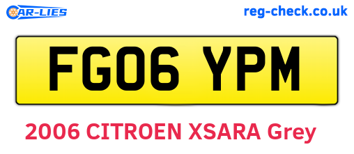 FG06YPM are the vehicle registration plates.