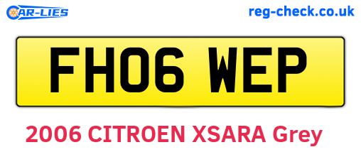 FH06WEP are the vehicle registration plates.