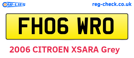 FH06WRO are the vehicle registration plates.