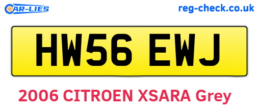 HW56EWJ are the vehicle registration plates.