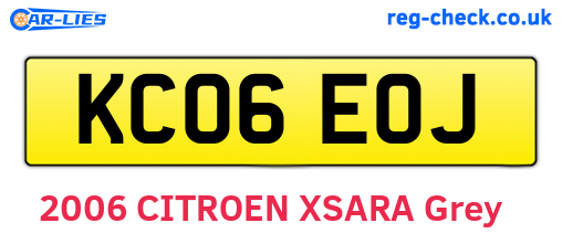 KC06EOJ are the vehicle registration plates.