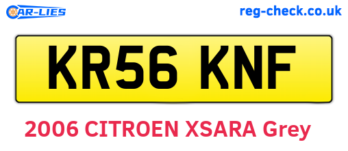 KR56KNF are the vehicle registration plates.