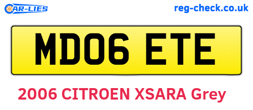 MD06ETE are the vehicle registration plates.