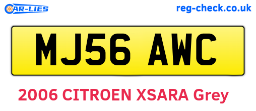 MJ56AWC are the vehicle registration plates.