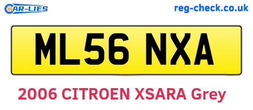 ML56NXA are the vehicle registration plates.