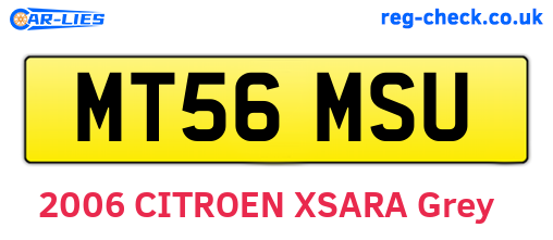MT56MSU are the vehicle registration plates.