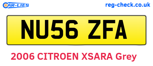 NU56ZFA are the vehicle registration plates.