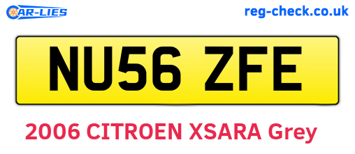 NU56ZFE are the vehicle registration plates.