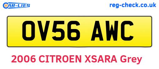 OV56AWC are the vehicle registration plates.