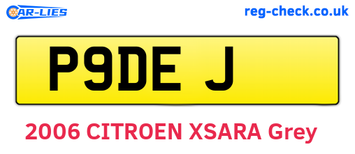 P9DEJ are the vehicle registration plates.