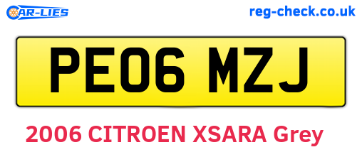 PE06MZJ are the vehicle registration plates.