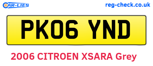 PK06YND are the vehicle registration plates.