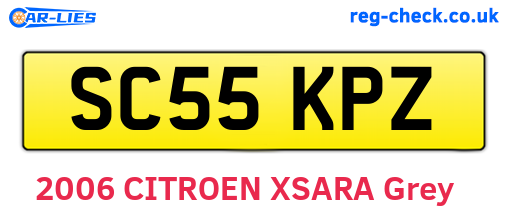 SC55KPZ are the vehicle registration plates.