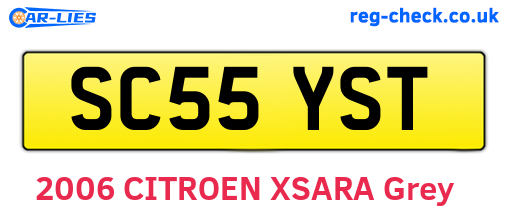 SC55YST are the vehicle registration plates.