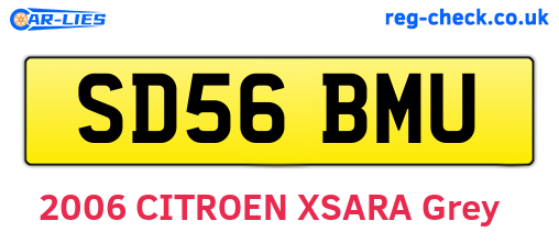 SD56BMU are the vehicle registration plates.