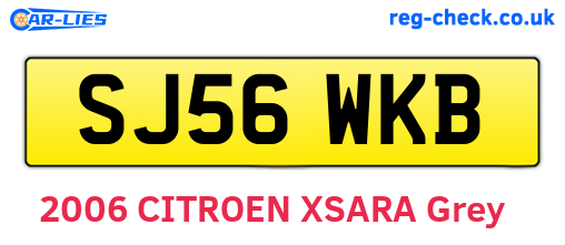 SJ56WKB are the vehicle registration plates.
