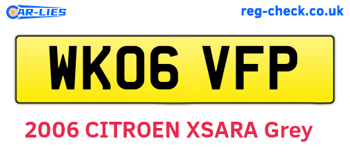 WK06VFP are the vehicle registration plates.