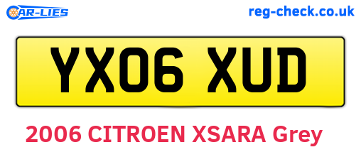 YX06XUD are the vehicle registration plates.