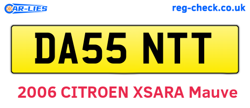 DA55NTT are the vehicle registration plates.