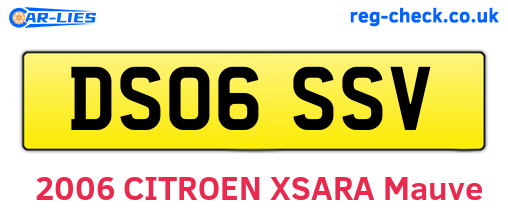 DS06SSV are the vehicle registration plates.