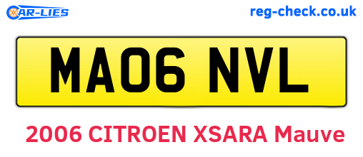 MA06NVL are the vehicle registration plates.