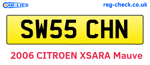 SW55CHN are the vehicle registration plates.