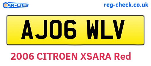 AJ06WLV are the vehicle registration plates.
