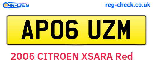 AP06UZM are the vehicle registration plates.