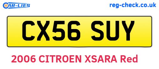 CX56SUY are the vehicle registration plates.
