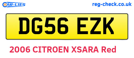 DG56EZK are the vehicle registration plates.