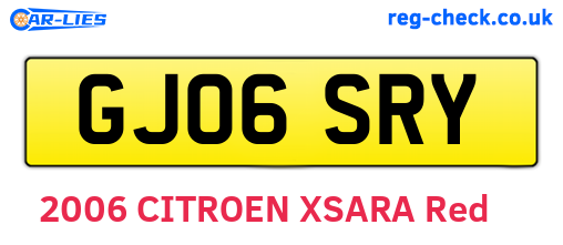 GJ06SRY are the vehicle registration plates.