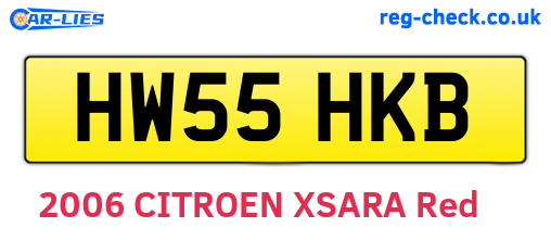 HW55HKB are the vehicle registration plates.