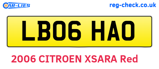 LB06HAO are the vehicle registration plates.