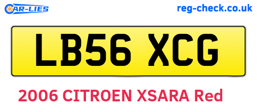 LB56XCG are the vehicle registration plates.