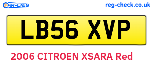 LB56XVP are the vehicle registration plates.