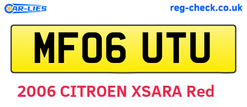 MF06UTU are the vehicle registration plates.