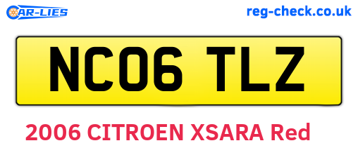 NC06TLZ are the vehicle registration plates.