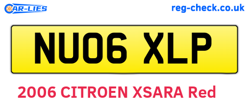 NU06XLP are the vehicle registration plates.