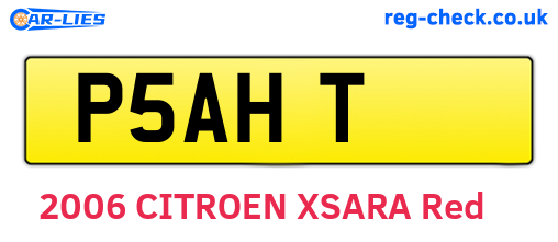 P5AHT are the vehicle registration plates.