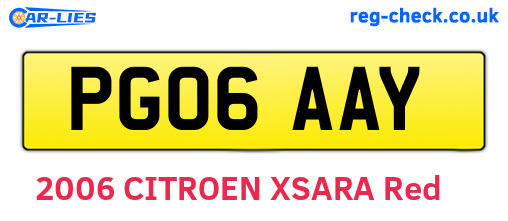 PG06AAY are the vehicle registration plates.