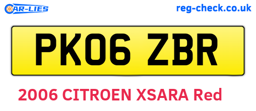 PK06ZBR are the vehicle registration plates.