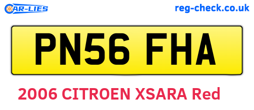 PN56FHA are the vehicle registration plates.